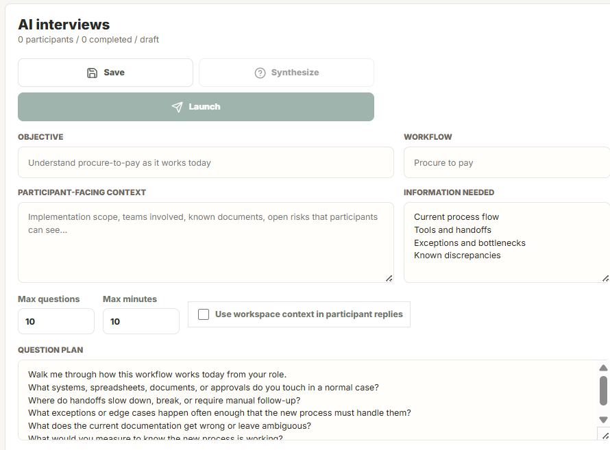AI interview setup